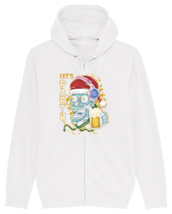 Skull Santa Let's Beer Party White