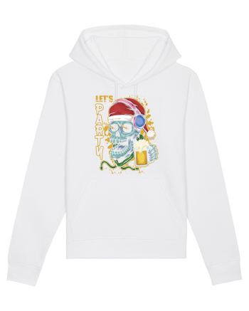 Skull Santa Let's Beer Party White