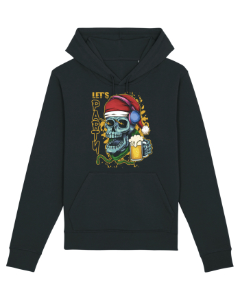 Skull Santa Let's Beer Party Black