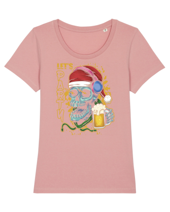 Skull Santa Let's Beer Party Canyon Pink