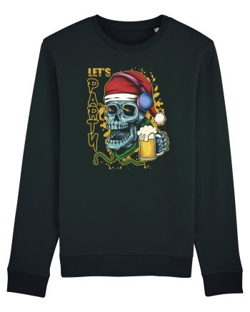 Skull Santa Let's Beer Party Black