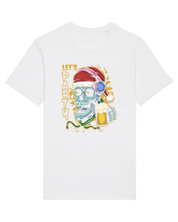 Skull Santa Let's Beer Party White
