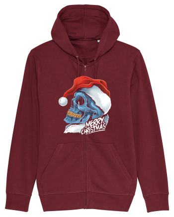Xmas Santa Skull Burgundy