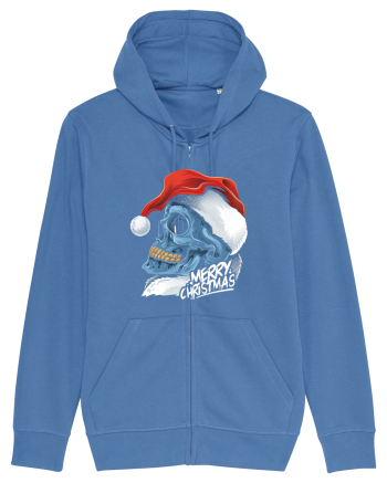 Xmas Santa Skull Bright Blue