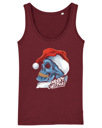 Xmas Santa Skull Burgundy