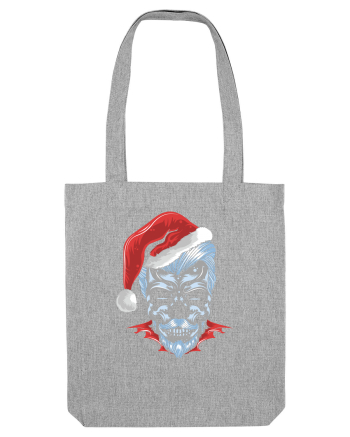 Xmas Skull Joker Beard Santa Heather Grey
