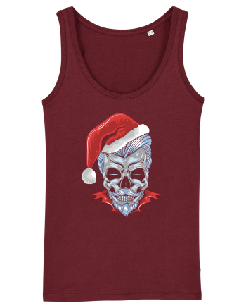 Xmas Skull Joker Beard Santa Burgundy