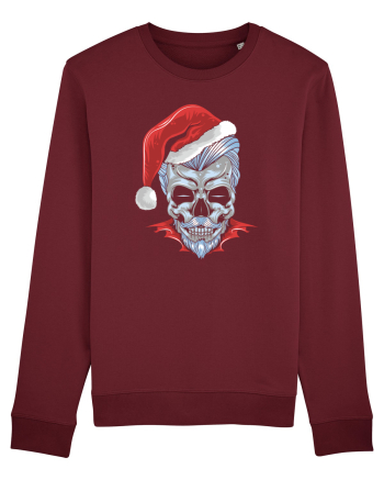 Xmas Skull Joker Beard Santa Burgundy