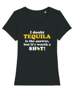 TEQUILA Tricou mânecă scurtă guler larg fitted Damă Expresser