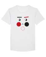 Scared Face Design Tricou mânecă scurtă guler larg Bărbat Skater