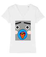 Funky Monkey Design Tricou mânecă scurtă guler V Damă Evoker
