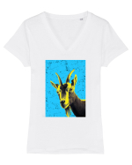 neon goat #1 Tricou mânecă scurtă guler V Damă Evoker