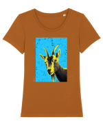 neon goat #1 Tricou mânecă scurtă guler larg fitted Damă Expresser