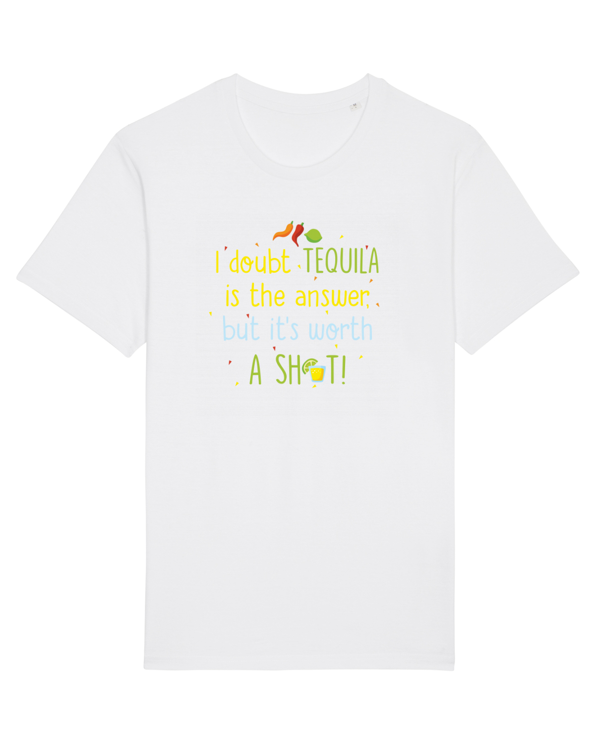 Tricou mânecă scurtă Unisex Rocker White