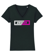 awake Tricou mânecă scurtă guler V Damă Evoker
