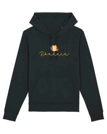 Romania Harta Tricolora Black