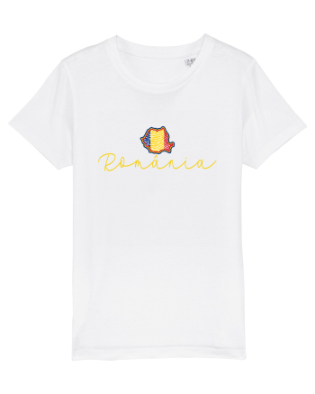 Romania Harta Tricolora White