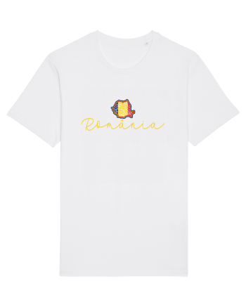 Romania Harta Tricolora White