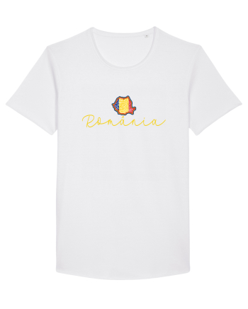 Romania Harta Tricolora White
