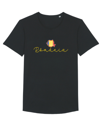 Romania Harta Tricolora Black