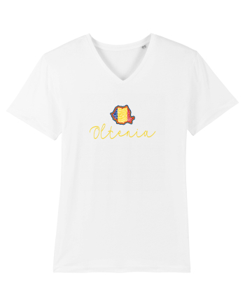 Oltenia Romania Harta Tricolora White
