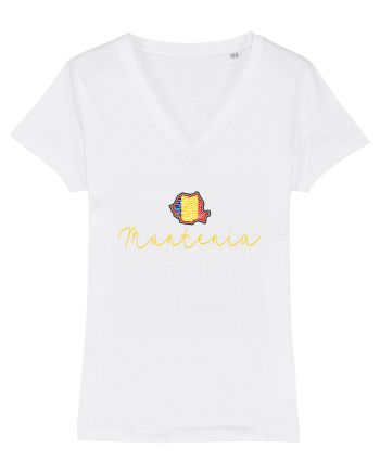 Muntenia Romania Harta Tricolora White