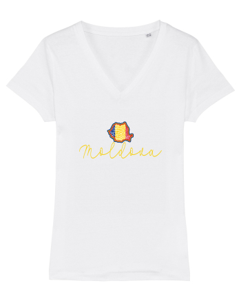 Moldova Romania Harta Tricolora White