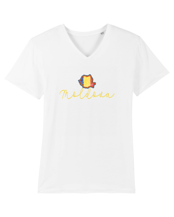 Moldova Romania Harta Tricolora White