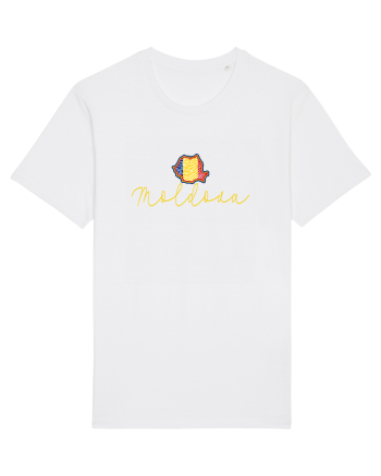 Moldova Romania Harta Tricolora White