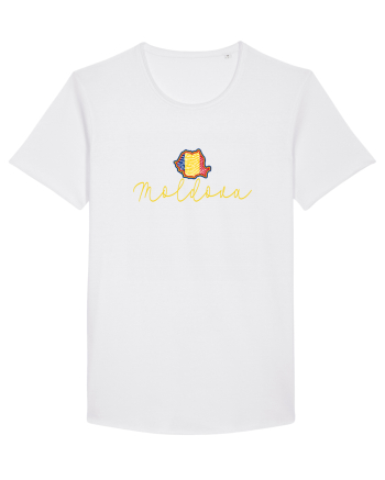 Moldova Romania Harta Tricolora White
