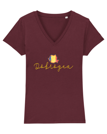 Dobrogea Romania Harta Tricolora Burgundy