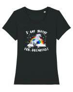 I eat glitter for breakfast Tricou mânecă scurtă guler larg fitted Damă Expresser