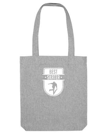 Cool Skateboarding Gift - Best Skater Badge Heather Grey