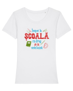 Inapoi la scoala Tricou mânecă scurtă guler larg fitted Damă Expresser