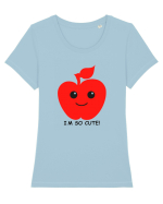 Cute Apple Design Tricou mânecă scurtă guler larg fitted Damă Expresser