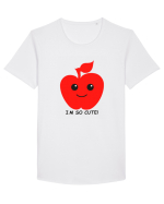 Cute Apple Design Tricou mânecă scurtă guler larg Bărbat Skater