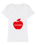 Magique Design Tricou mânecă scurtă guler V Damă Evoker