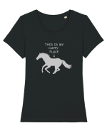 Happy Place Grey Design Tricou mânecă scurtă guler larg fitted Damă Expresser