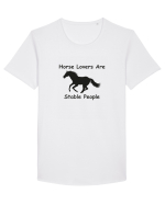 Horse Lover Black Design Tricou mânecă scurtă guler larg Bărbat Skater