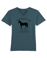 I Ride Horses Design Tricou mânecă scurtă guler V Bărbat Presenter