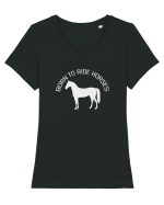 Born to Ride Grey Design Tricou mânecă scurtă guler larg fitted Damă Expresser