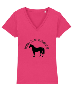 Born to Ride Design Tricou mânecă scurtă guler V Damă Evoker