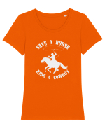 Save a horse Grey Design Tricou mânecă scurtă guler larg fitted Damă Expresser