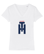 hifinger Tricou mânecă scurtă guler V Damă Evoker
