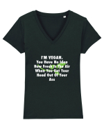 VEGAN Tricou mânecă scurtă guler V Damă Evoker