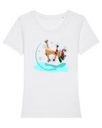 Ren pe gheata Tricou mânecă scurtă guler larg fitted Damă Expresser