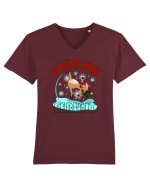 Craciun fericit Tricou mânecă scurtă guler V Bărbat Presenter