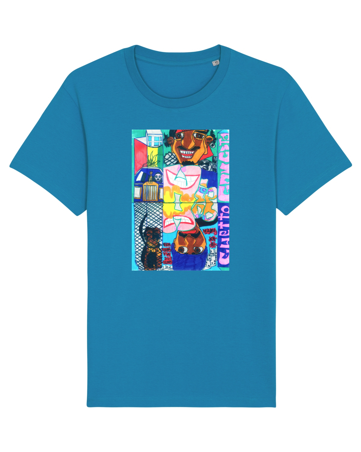 Tricou mânecă scurtă Unisex Rocker Azur