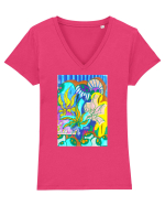 Liric Tricou mânecă scurtă guler V Damă Evoker