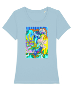 Liric Tricou mânecă scurtă guler larg fitted Damă Expresser